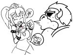 1girl bags_under_eyes bangs bare_arms bare_shoulders bib borrowed_design bowser bowser_jr. bowsette bracelet breasts cleavage clone collar comic commentary constricted_pupils couple cross-section crown dabloons dress earrings english_commentary eye_contact fangs forked_eyebrows gameplay_mechanics genderswap genderswap_(mtf) greyscale hands_up hetero holding horns jewelry large_breasts lineart long_hair looking_at_another mario_(series) monochrome new_super_mario_bros._u_deluxe open_mouth origin_story parted_bangs personification pointing ponytail pregnancy_test princess selfcest shaded_face silent_comic sketch speech_bubble spiked_armlet spiked_bracelet spiked_collar spikes spoken_squiggle squiggle strapless strapless_dress super_crown sweat sweating_profusely teeth thick_eyebrows transformation turtle_shell wide-eyed 