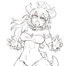  armlet bare_shoulders bowsette bracelet breasts cleavage collar commentary_request crown earrings fingernails galahad_01 greyscale head_tilt horns jewelry large_breasts long_hair mario_(series) md5_mismatch monochrome navel new_super_mario_bros._u_deluxe open_mouth pointy_ears sharp_fingernails sharp_teeth simple_background sketch solo spiked_armlet spiked_bracelet spiked_collar spikes super_crown teeth 