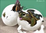  2015 abdomen absurd_res ambiguous_gender antennae arthropod baby black_antennae black_exoskeleton black_eyes black_wings blue_wings brown_eyes brown_scales butterfly butterfly_wings claws cute depth_of_field digital_media_(artwork) digital_painting_(artwork) duo_focus earhole egg exoskeleton eye_contact feral green_scales green_tail group hatching hi_res insect lighting looking_at_another looking_down looking_up mixed_media multi_leg multi_limb multicolored_scales multicolored_wings on_head on_top on_top_of one_eye_closed open_mouth open_smile orange_wings pink_tongue psithyrus quadruped reptile sand scales scalie shadow shell short_tail signature smile spots spotted_exoskeleton spotted_wings toe_claws tongue traditional_media_(artwork) turtle two_tone_exoskeleton two_tone_scales white_exoskeleton white_spots white_wings wings young 