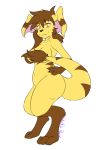  amber_eyes anthro big_breasts big_ears blush breasts brown_hair censored convenient_censorship digitigrade female fur hair jakkai looking_at_viewer mammal navel nude rhea_snaketail signature slightly_damned smile solo stripes webcomic wolfie-pawz 