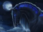  bioluminescence equine glowing horse mammal markings moon nikolaosflamel signature space 