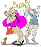  &lt;3 4_toes abeni_(zp92) anthro big_breasts breasts butt canine claws clothing digital_media_(artwork) dog duo feline female feral footwear hi_res high_heels lagomorph lion male mammal nipple_bulge onomatopoeia rabbit shoes simple_background sound_effects toe_claws toes white_background zp92 