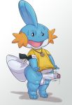  amphibian anthro anthrofied balls barefoot bottomless butt chubby_male clothed clothing cum cum_on_penis cum_string cute erection fan_character hi_res humanoid_penis jewelry male mudkip necklace nervous nintendo nokemop open_mouth penis pok&eacute;mon pok&eacute;mon_(species) precum shirt slightly_chubby solo standing sweat thick_thighs tongue uncut vein veiny_penis video_games 