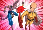  anthro beerus clothing dragon_ball dragon_ball_super feline junray male mammal one_punch_man open_mouth saitama teeth yellow_eyes 