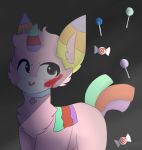  2018 ambiguous_gender animate_inanimate blood candy equine food fur horn mammal moony_pastel pi&ntilde;ata pink_fur scp-956 scp_foundation simple_background unicorn 