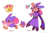  artist_name bag bandana bird brown_eyes character_name crown gloves hat jewelry long_sleeves mario_(series) multiple_boys nabbit new_super_mario_bros._u_deluxe open_mouth over_shoulder pointy_ears ravio scarf simple_background super_crown temmie_chang the_legend_of_zelda the_legend_of_zelda:_a_link_between_worlds white_background 