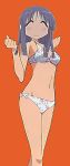  ^_^ bare_shoulders bikini closed_mouth hinata_yukari legs medium_breasts navel outstretched_hand star_print swimsuits very_long_hair yuyushiki 