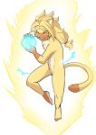  anthro cat dragon_ball dragon_ball_z feline floating hair kamehameha long_hair male mammal navel pancak3 pancake_(character) solo 