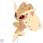  anthro big_ears big_eyes black_sclera brown_fur female flat_chested floppy_ears fur huge_ears lagomorph long_ears looking_at_viewer lopunny low-angle_view mammal multicolored_fur nintendo pink_eyes pink_nose pok&eacute;mon pok&eacute;mon_(species) short_tail simple_background solo thick_thighs two_tone_fur video_games white_background xylas 