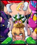  1girl 4boys bowsette fellatio luigi mario mario_(series) multiple_boys new_super_mario_bros._u_deluxe nintendo oral penis sex sirwogdog super_mario_bros. tagme waluigi wario 