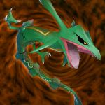  2012 3_fingers abstract_background ambiguous_gender claws digital_drawing_(artwork) digital_media_(artwork) feral flying green_body hi_res legendary_pok&eacute;mon nintendo nintendo-jr open_mouth pok&eacute;mon pok&eacute;mon_(species) rayquaza video_games white_claws yellow_eyes 