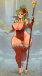  big_breasts breasts cleavage clothed clothing elf feet female green_hair hair huge_breasts humanoid legwear liveforthefunk long_hair not_furry pointy_ears purple_eyes solo thick_thighs thigh_highs voluptuous wide_hips 