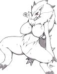  &lt;3 2018 anthro blush breasts canine claws featureless_crotch female front_view gearfactory green_eyes mammal navel nintendo nipples open_mouth pok&eacute;mon pok&eacute;mon_(species) simple_background smile solo spread_legs spreading sweat teeth tongue video_games white_background zoroark 
