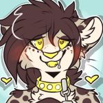  &lt;3 &lt;3_eyes 2018 anthro biped cheetah collar drooling fangs feline female fur hair kaseypaws leash long_hair looking_at_viewer mammal open_mouth saliva simple_background standing teeth tongue white_background zeliska 