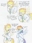  2018 absurd_res clothing comic dialogue english_text equine eyewear female flicker-show friendship_is_magic glasses hi_res mammal my_little_pony necktie pegasus rainbow_dash_(mlp) spitfire_(mlp) sweat text traditional_media_(artwork) wings wonderbolts_(mlp) 