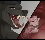  belfryluna canine feline male male_pred male_prey mammal mouth_shot neck_bulge open_mouth oral_vore teeth throat vore 