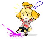  ! animal_crossing animal_humanoid blush canine clothed clothing crossing) dress female front_view fully_clothed fur hair humanoid isabelle_(animal_crossing) mammal nintendo splatoon superpooper24 video_games 