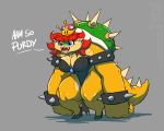  anthro blue_eyes bowser bowsette_meme bracelet breasts cleavage clothed clothing conditional_dnp crown dress female footwear high_heels jewelry jollyjack koopa mario_bros nintendo scalie shell shoes simple_background solo super_crown video_games 