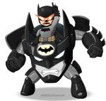  absurdres batman batman_(series) blue_eyes cape crossover dc_comics highres insignia lagann mask mecha shamserg super_robot tengen_toppa_gurren_lagann visor 