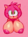  amy_rose anthro areola big_breasts blush breasts colored_sketch eulipotyphlan female green_eyes hairband hedgehog looking_at_viewer mammal nipples pink_background puffy_areola simple_background smile sodajoik solo sonic_(series) 