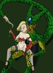  2018 alien android_18 bio-android_(dragon_ball) blonde_hair blue_eyes bow breasts cell_(dragon_ball) creepy digital_media_(artwork) dragon_ball dragon_ball_z duo female fishnet green_skin hair hi_res holding_character human human_on_humanoid humanoid hybrid imminent_sex imperfect_cell light_skin male male/female mammal nipples not_furry nude pussy questionable_consent relatedguy spread_legs spreading 