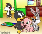  baby_looney_tunes bugs_bunny daffy_duck petunia_pig sylvester 