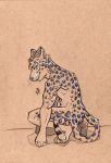  2016 anthro biped crouching dmitrydraws feline fur hair leopard looking_at_viewer looking_back male mammal nude signature simple_background snow_leopard victory_(texdot) whiskers 