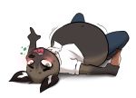  aggressive_retsuko alcohol beer belly beverage big_belly blush burping clothed clothing drunk haida hyena jeans male mammal overweight pancak3 pants solo weight_gain white_shirt 