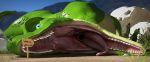  2018 3d_(artwork) digital_media_(artwork) dinosaur female gaping_mouth hi_res mouth_shot outside saliva scalie solo teeth theropod throat tongue verde whiteperson 
