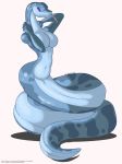  anthro blue_body breasts coiling curves cute female hi_res marie_validus naga non-mammal_breasts nude purple_eyes reptile scalie serpentine snake solo split_form zp92 