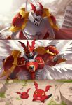  ambiguous_gender armor cape clothing digimon dukemon fusion gallantmon gigimon humanoid jyarimon not_furry outside sartika3091 url winged_humanoid wings zero_unit 