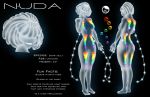  2016 animal_humanoid black_background breasts comb_jelly ctenophore english_text female glowing hair hair_over_eyes humanoid marine marine_humanoid model_sheet noseless nuda nude pussy rainbow short_hair sigoogle simple_background solo standing tentacles text translucent white_skin 