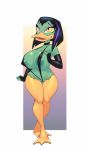  anthro avian big_breasts bird breasts clothed clothing duck ducktales female magica_de_spell nipples nitro solo swimsuit 