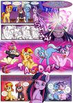  2017 aged_down anibaruthecat anus clothing comic cutie_mark dialogue english_text equestria_girls equine eyes_closed eyewear female feral friendship_is_magic glasses grin group half-closed_eyes hi_res hooves horn mammal moondancer_(mlp) my_little_pony open_mouth pussy smile starlight_glimmer_(mlp) sunset_shimmer_(eg) text trixie_(mlp) twilight_sparkle_(mlp) underhoof unicorn young 