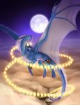  2018 claws digital_media_(artwork) dragon flying green_eyes hair horn membranous_wings minerea moon night outside pinkdragonlove scalie sky smile star starry_sky western_dragon white_hair wings 