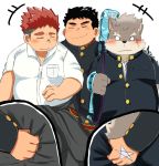  anthro blush butt butt_grab canine clothing dog hand_on_butt human human_on_anthro interspecies invalid_tag male male/male mammal melee_weapon moritaka school_uniform slightly_chubby sword tokyo_afterschool_summoners uniform weapon y_ogurton 