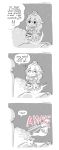  1girl blush comic commentary covering_face dress embarrassed english fleeing flying_sweatdrops ghost ghost_tail greyscale hair_between_eyes halloween highres long_hair luigi's_mansion mario_(series) monochrome new_super_mario_bros._u_deluxe princess_king_boo pumpkin ririimon sky star_(sky) starry_sky super_crown super_mario_bros. sweat tongue tongue_out 