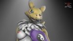  3d_(artwork) anthro blue_eyes breasts canine cum digimon digital_media_(artwork) female fur mammal nocturnalfuzz nude open_mouth renamon source_filmmaker 