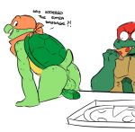  anthro balls erection male male/male michelangelo_(tmnt) penis raphael_(tmnt) reptile scalie shuffahschlong teenage_mutant_ninja_turtles turtle 