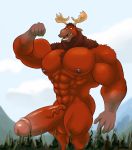  5_fingers abs antlers balls biceps big_balls big_penis brother_bear cervine edit flexing horn huge_balls huge_muscles huge_penis humanoid_penis hyper hyper_balls hyper_penis jabuhusky macro male mammal moose mountain muscular nude pecs penis sky solo tree tuke_(brother_bear) vein veiny_penis 