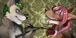  2015 anthro bdsm blindfold bondage bound canine collar coyote cum cum_on_face cum_on_muzzle digital_media_(artwork) duo female fur gag hair kyna_nills leash male male/female mammal open_mouth riding_crop seaparty tongue whip 