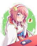  bob_cut commentary_request eating elbow_gloves fire_emblem fire_emblem_if food food_on_face gloves hiyori_(rindou66) looking_at_viewer pink_eyes pink_hair sakura_(fire_emblem_if) solo 