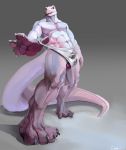  anthro balls bulge cathricorn clothing lizard looking_at_viewer male muscular muscular_male reptile scalie sheer_clothing solo standing thick_thighs tongue tongue_out translucent transparent_clothing underwear 