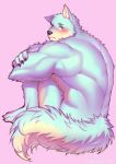  2018 absurd_res anthro biceps black_nose canine fur hi_res kemono male mammal multicolored_fur muscular muscular_male sheepgnyook solo wolf 
