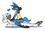  &lt;3 2018 anthro black_fur blue_fur blush breasts butt collar cowgirl_position cum cum_on_butt female fur furfrou hand_on_chest hand_on_thigh looking_at_partner lucario male male/female navel nintendo on_top pixylbyte pok&eacute;mon pok&eacute;mon_(species) romantic_couple sex smile spikes thigh_grab video_games white_fur yellow_fur 