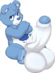  alpha_channel anthro balls blue_eyes blue_fur blue_penis care_bears crossed_arms erection foreskin fur grumpy_bear humanoid_penis hyper male penis seth-iova simple_background sitting solo spread_legs spreading transparent_background uncut white_fur 