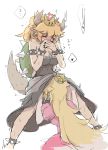 ? bare_shoulders black_nails blonde_hair bowsette bracelet closed_eyes collar crown earrings fingernails hands_over_own_mouth heart horns implied_cunnilingus jewelry long_hair mario_(series) multiple_girls nail_polish nejikyuu new_super_mario_bros._u_deluxe ponytail princess_peach puffy_short_sleeves puffy_sleeves pussy_juice sharp_fingernails short_sleeves sketch spiked_anklet spiked_armlet spiked_bracelet spiked_collar spiked_shell spikes spoken_heart spoken_question_mark spread_legs super_crown trembling white_background yuri 