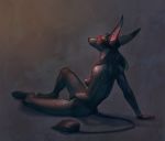  anthro big_ears black_hair blindfold breasts canine claws ear_piercing female fingering hair hanmonster jackal long_hair mammal nipples nude piercing reclining solo tail_tuft tattoo toe_claws tuft vaginal vaginal_fingering whiskers 