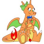  berriesandcoffee bow charizard chibi female franchesca green_eyes nintendo pok&eacute;mon pok&eacute;mon_(species) video_games wings young 