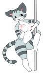  &lt;3 &lt;3_eyes animal_crossing anthro breasts cat feline female lolly_(animal_crossing) mammal napdust navel nintendo nipples nude pole smile solo stripper_pole video_games 